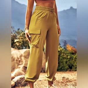 Fabletics Warm Olive Eleanor Cargo Track Pants